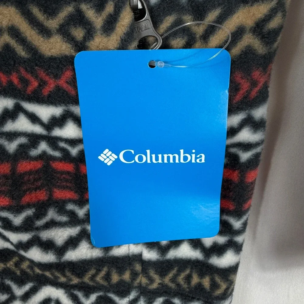 Columbia Fleece Jacket Youth XS(6-7) Black Red Granite Mountain Fleece Pockets